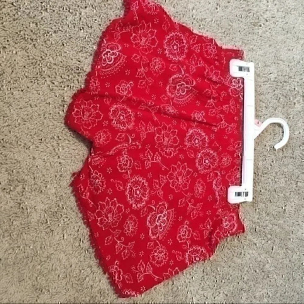 Justice Girls size 12 boho red flowered shorts